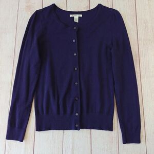 Kenneth Cole purple button front stretch sweater cardigan sz S